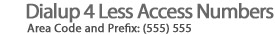 Dial-Up Internet Access Numbers