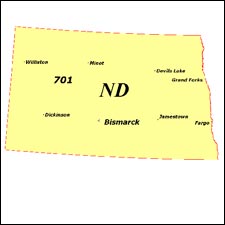 We have dial-up Internet numbers for the area codes in North Dakota: 701