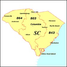 We have dial-up Internet numbers for the area codes in South Carolina: 864, 803, 843, 839