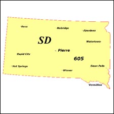 We have dial-up Internet numbers for the area codes in South Dakota: 605