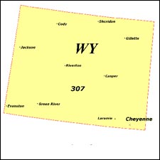 We have dial-up Internet numbers for the area codes in Wyoming: 307