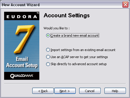 Eudora 7 Windows - Account Settings