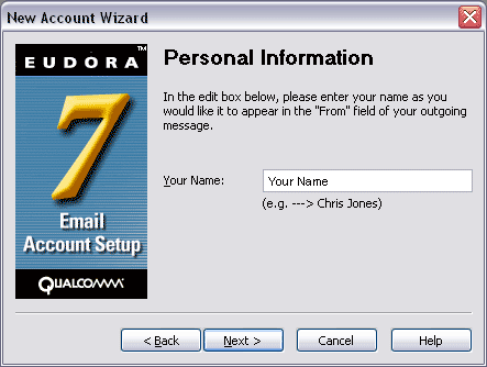Eudora 7 Windows - Personal Information