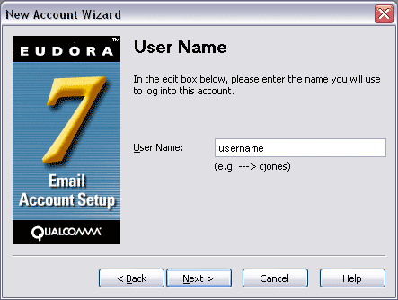 Eudora 7 Windows - User Name