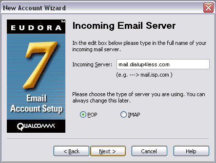 Eudora 7 Windows - Incoming Email Server