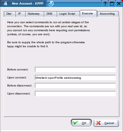 Setup For Linux KDE KPPP - New Account Settings