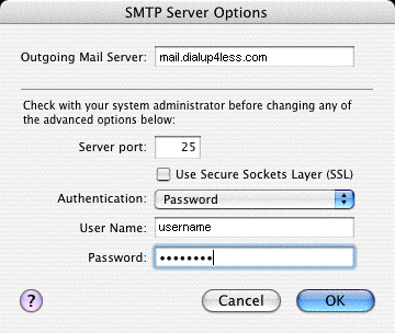 Setup Instructions for MAC Mail 10.3 - SMTP Server Options