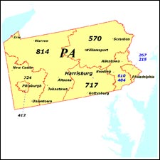 We have dial-up Internet numbers for the area codes in Pennsylvania: 215, 272, 814, 570, 717, 724, 412, 610, 484, 267, 218, 223, 445, 582, 835