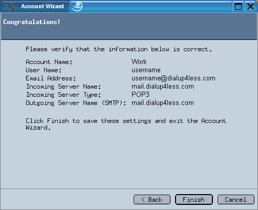 Setting Up Mozilla Email For Linux - Verify account settings