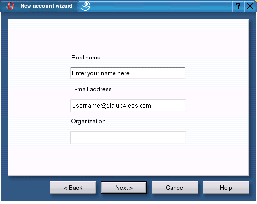 Email Setup Instructions For Opera 7.5 for Linux - Enter your name and email address