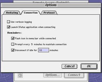 Mac OS 8/9 Dial-Up Internet Setup -  More connection settings