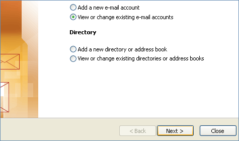 Outlook 2003 Email Setup - View or change existing accounts
