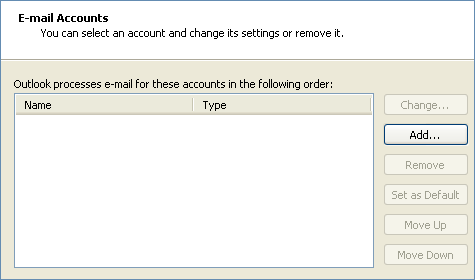 Outlook 2003 Email Setup - Add Email Account