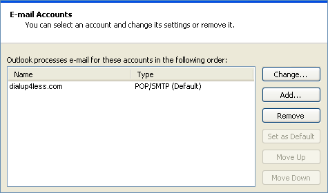 Outlook 2003 Email Setup - finished with initial set-up