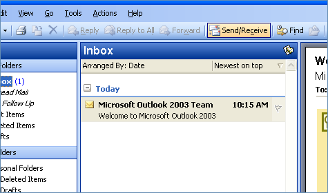 Outlook 2003 Email Setup - Browse your email box