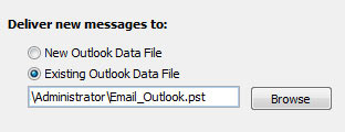 Microsoft Outlook 2010 - Deliver new messages to: