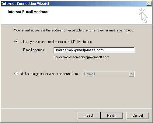 Outlook Express Email Setup - Internet Email Address