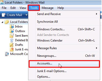 Vista Email - Configuration Screen 2