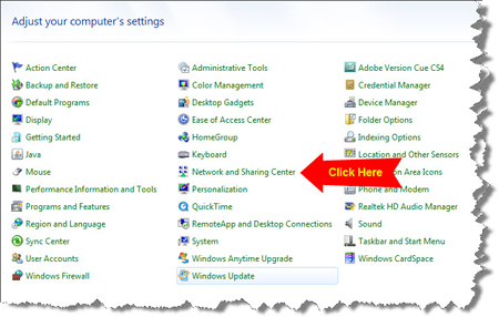 Windows 7 Dial-Up Internet Setup Instructions - Network and Sharing