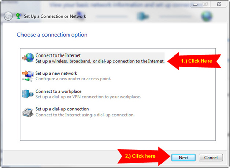Windows 7 Dial-Up Internet Setup Instructions - Connect to the Internet
