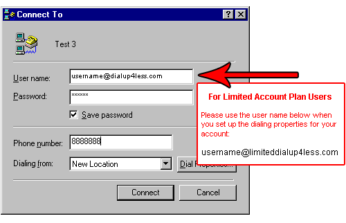 Windows 95 Set-up - Check this address carefully to make sure you pick the right account type!