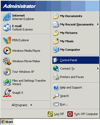 Windows XP Start Menu